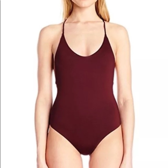 Dolce Vita Solid One Piece Cross Back Swimsuit - Picture 2 of 6
